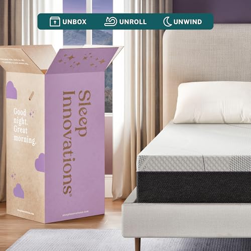 Image of Sleep Innovations Shiloh 14 Inch Green Tea Memory Foam Mattress, California King Size, Bed in a Box, Medium Feel