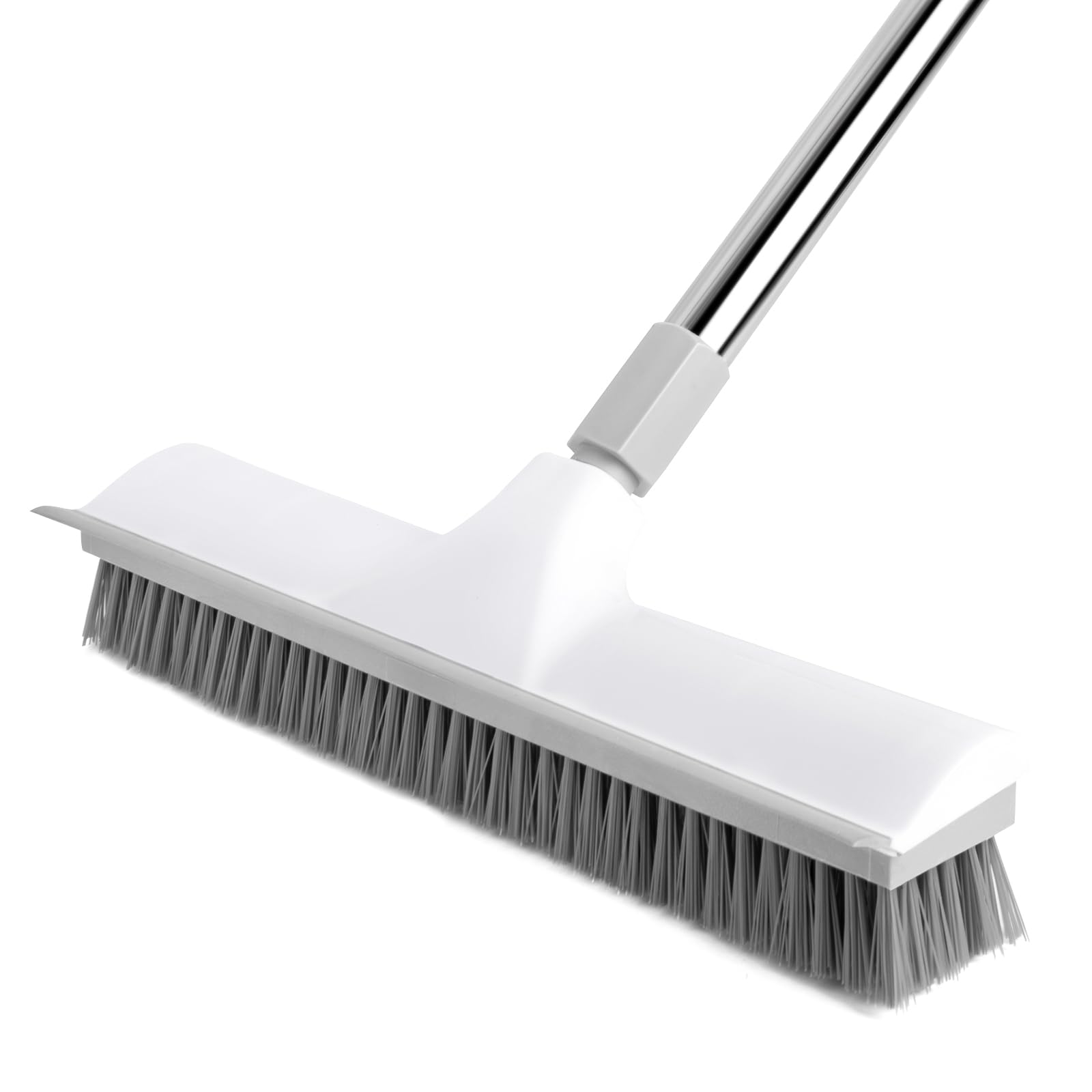 2-in-1 Floor Scraping Brush, 59.8" Long-Handled, White