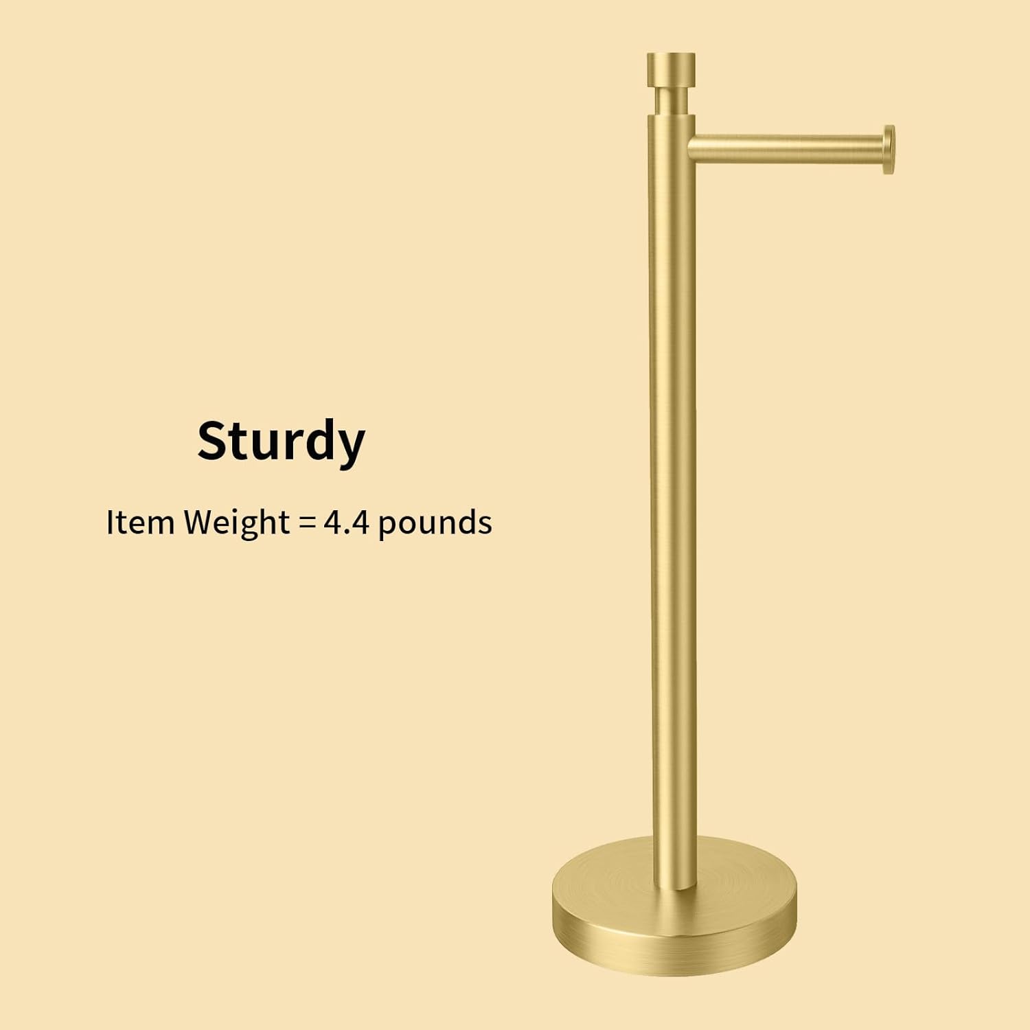 YUMORE Toilet Paper Holder Stand, 4.4lbs Heavy Duty Stainless Steel Free Standing Bathroom Tissue Roll Holder, Gold
