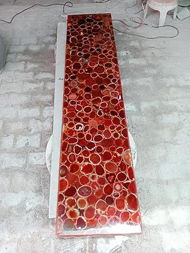 Table basse carrée agate rouge cadeau pendaison crémaillère