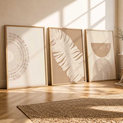 Image of kotart Boho Art Home Decoration Painting | Paintings With Frame For Living Room Bed Room Hotel Wall Decor Digital Reprint Set of 3 (19X25 inch)