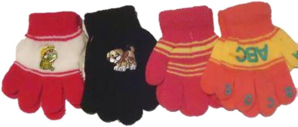 Set of Four Pairs of One Size Magic Stress Gloves for Infants Ages 1-3 Years