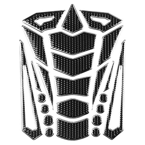 Motorcycle Tank Sticker - Universal Oil Tank Decal Protector Fuel Tank Traction Pad (silver edge) Cover