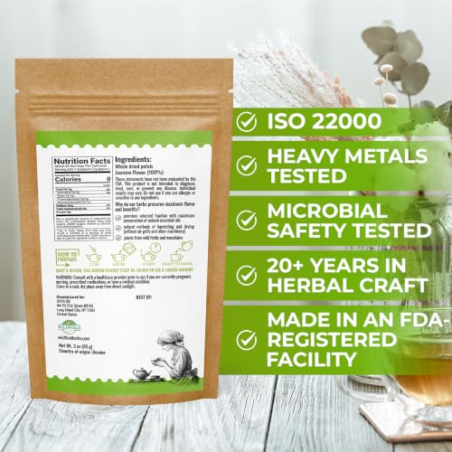 Image of 3 oz. Jasmine Flower Herbal Tea (Jasminum Officinale) - 85g Dried Jasmine Petals Herb Te De Jazmin