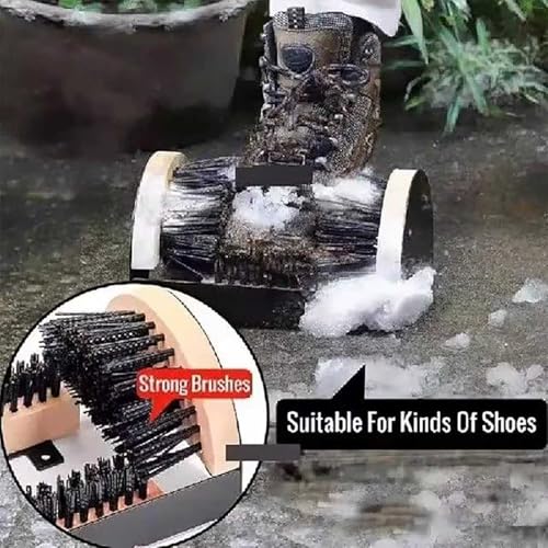 Heavy Duty Boot Scraper with Sturdy Metal Frame Removes Mud Snow Dust from Shoes. Cepillos de nylon de tres sevillanos limpios Soles Efectualmente. Base estable de no deslizante para uso de garaje al