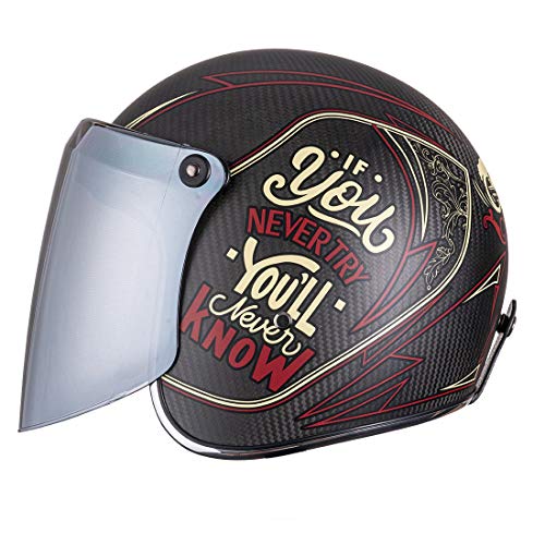 Vcoros Universal 3-Snap Flip Up Visor Shield Lens For Retro Open Face Motorcycle Helmet(Chrome Silver) #TOP3