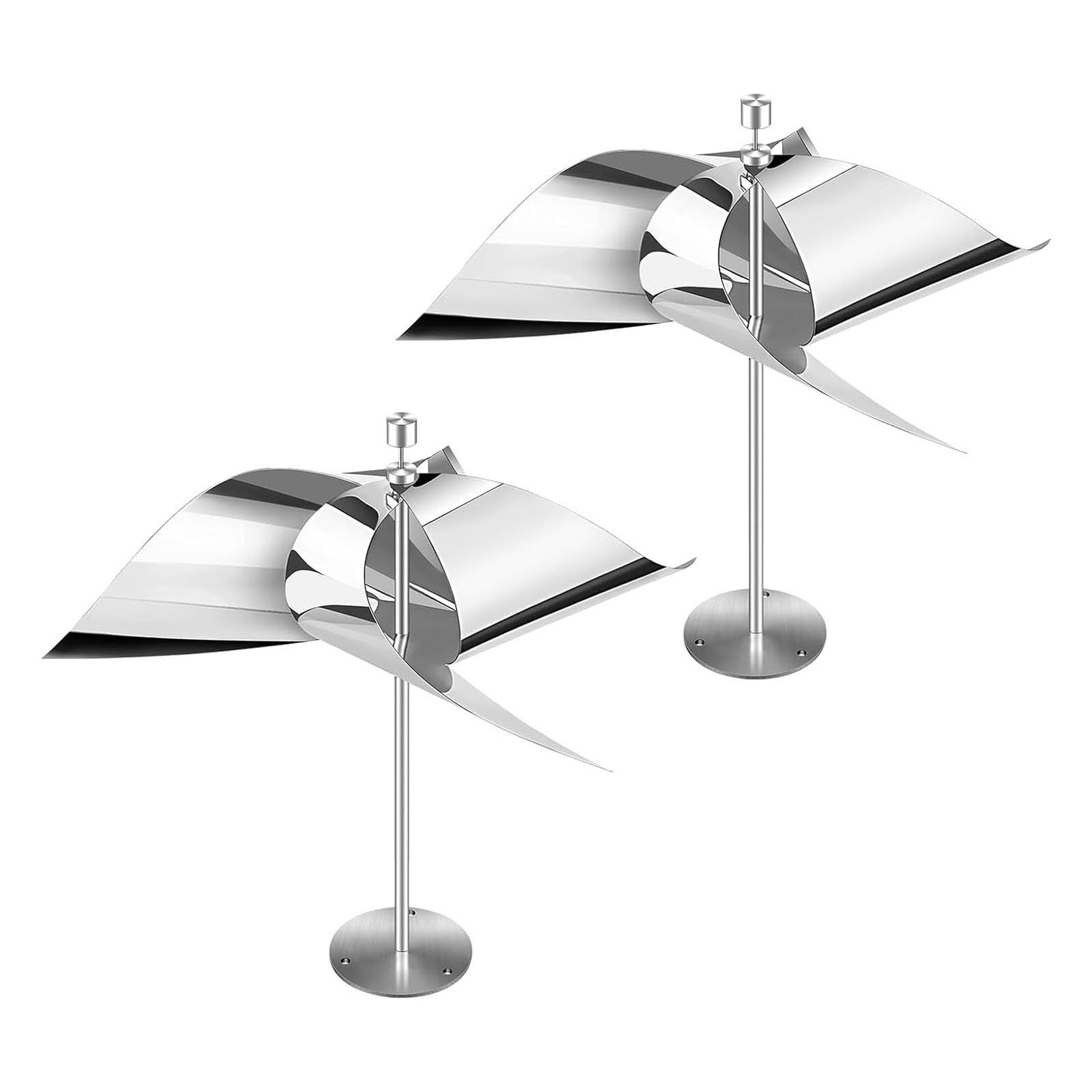 Pissente Bird Deterrent, Reflective Wind Powered Scare Device, Stainless Steel Spinning Deterrent for Bird Control in Gardens and Patios