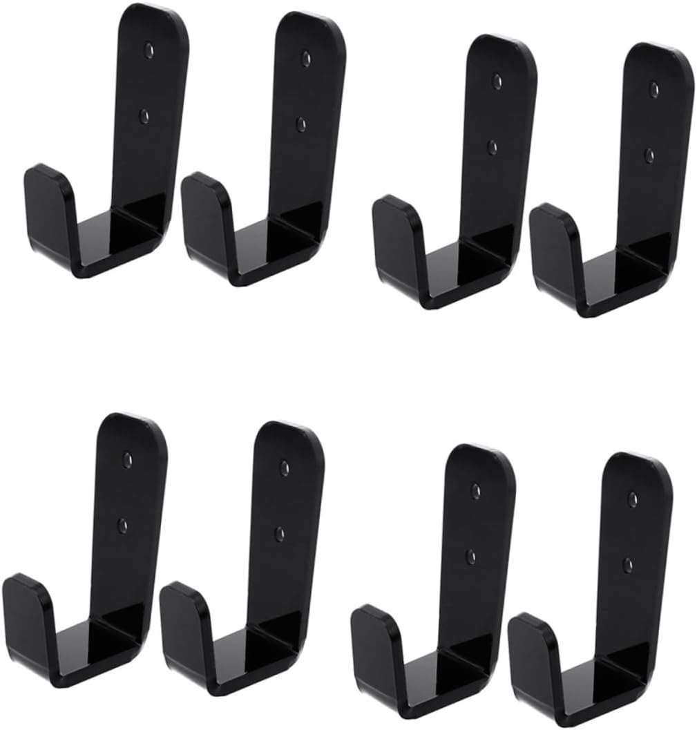 TOYANDONA 4Pairs Wall Hockey Stick Stands Fishing Pole Holders Durable Acrylic Racks for Ski Poles Trekking Poles and Home Decoration Multipurpose Hanging Racks with Screws