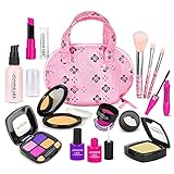 Jeowoqao Kids Makeup Kit for Girls Pretend Makeup Set for Girls，Washable Play Makeup Toy Set for...