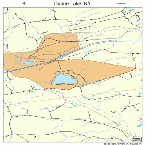 Large Street & Road Map of Duane Lake, New York NY Printed poster size wall atlas of your home