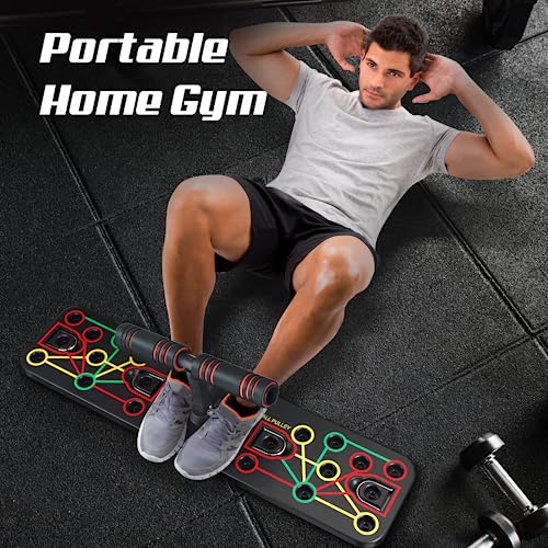 Push Up Board With Sit Up Stand. Multi-Functional Push Up Bar With Resistance Bands, Portable Home Gym, Strength Training Equipment, Push Up Handles For Perfect Pushups, Home Fitness For Men And Women, Gift For Boyfriend #TOP7