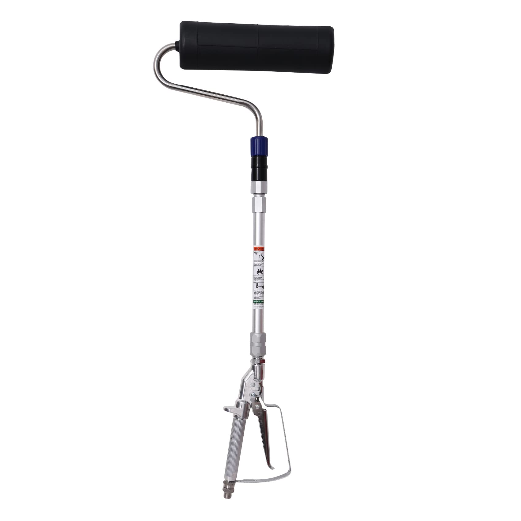 Schwamm Rullo di vernice airless argento rullo di vernice senza aria in metallo spruzzatore elettrico con asta di estensione audace da 30 cm adatto per spruzzatore