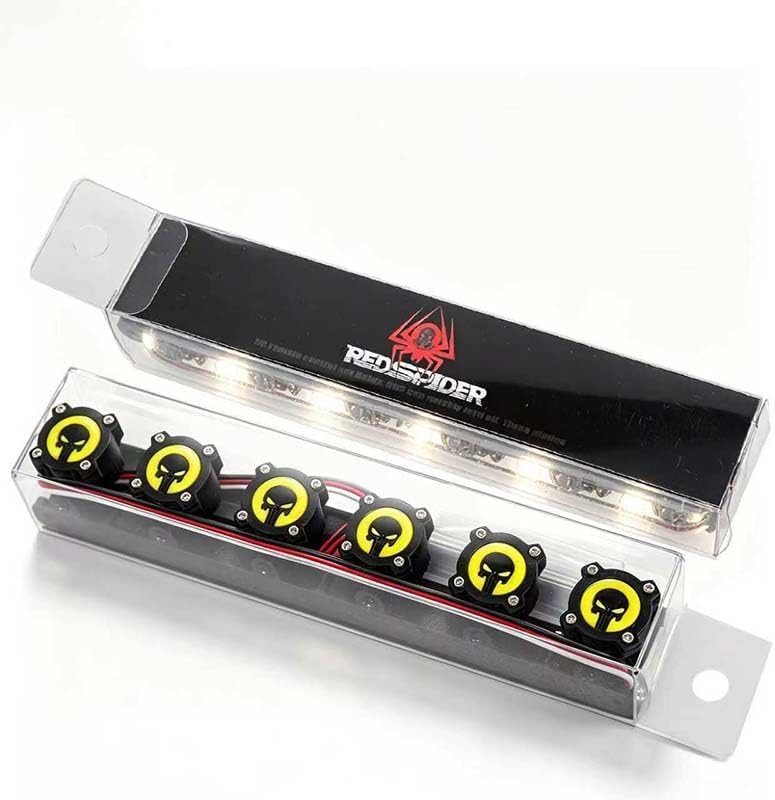 1/10 Scale RC Crawler Roof Light Bar,6 LEDs Spotlight, Bright Yellow Metal Lamp Kit for Axial SCX10 Traxxas TRX4 TRX6 D90 Redcat Gen8 RC Truck Off-Road Upgrades (Smiling face) image 3