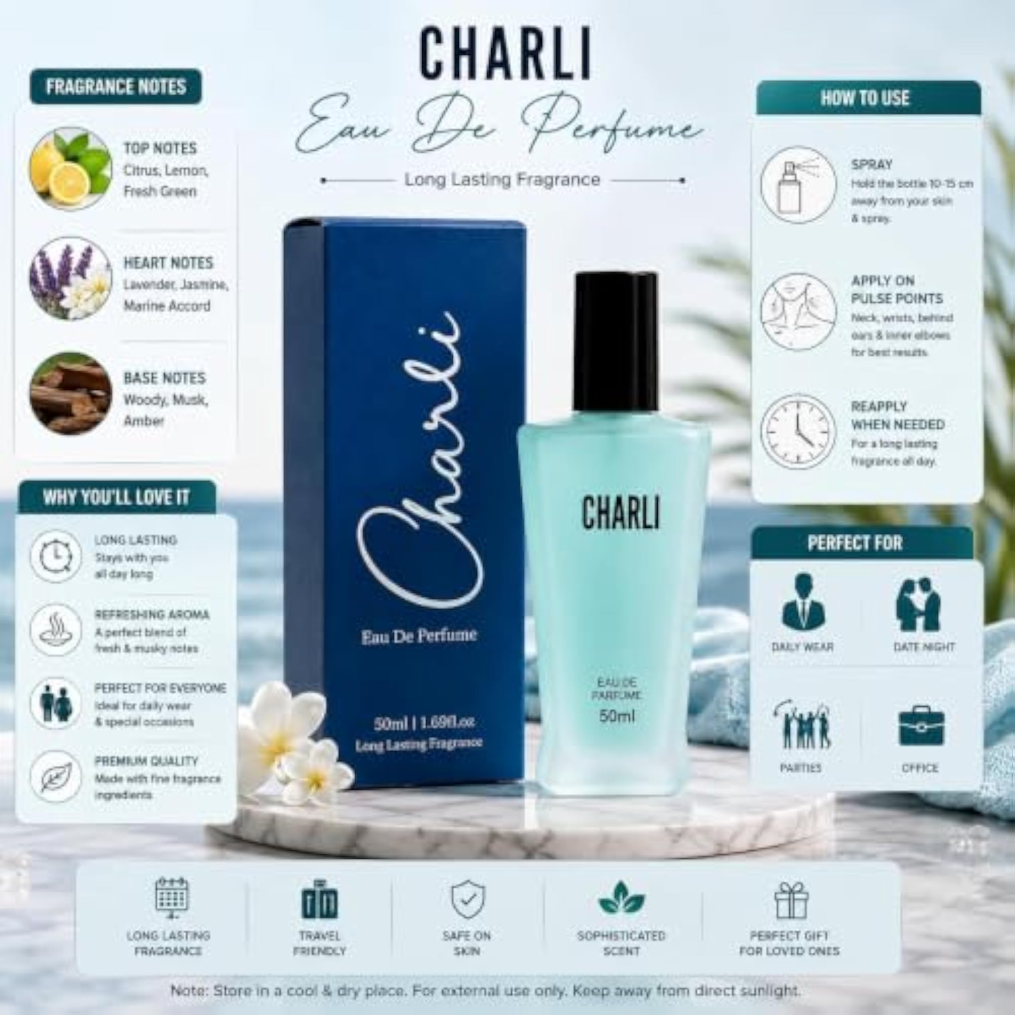 Chalu Eau De Parfum 60ml, Long Lasting Premium Fragrance