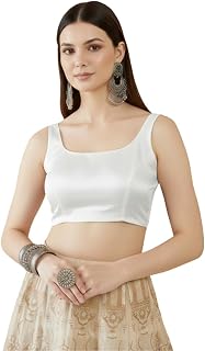 FVSHUN Women's Customized Sleeveless Padded Readymade Saree Lehnga Blouse Stitched with Lining Designer Indian Festive Par... Price In India