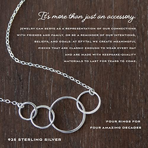 EFYTAL Happy 40th Birthday Gifts for Women, Sterling Silver Four Circle Necklace, Meaningful 40 Year Old Birthday Gifts for Women, 40 Year Old Woman, 40s Gift Ideas2