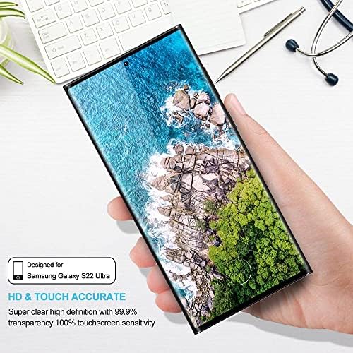 Samsung S22 Ultra Screen Protector, Samsung S22 Ultra Tempered Glass [Installation Frame] [Full Coverage] [Support Fingerprint Sensor] [Bubble Free] Screen Protector Samsung Galaxy S22 Ultra [2 PACK]