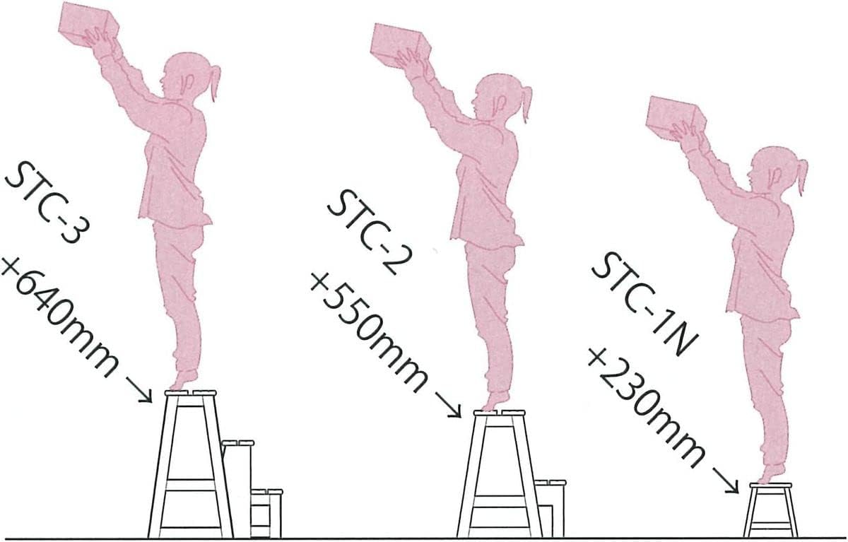 J-Kitchens Step Chair, 2 Tiers, Brown, W 15.0 x D 18.7 x H 21.7 inches (380 x 475 x 550 mm)