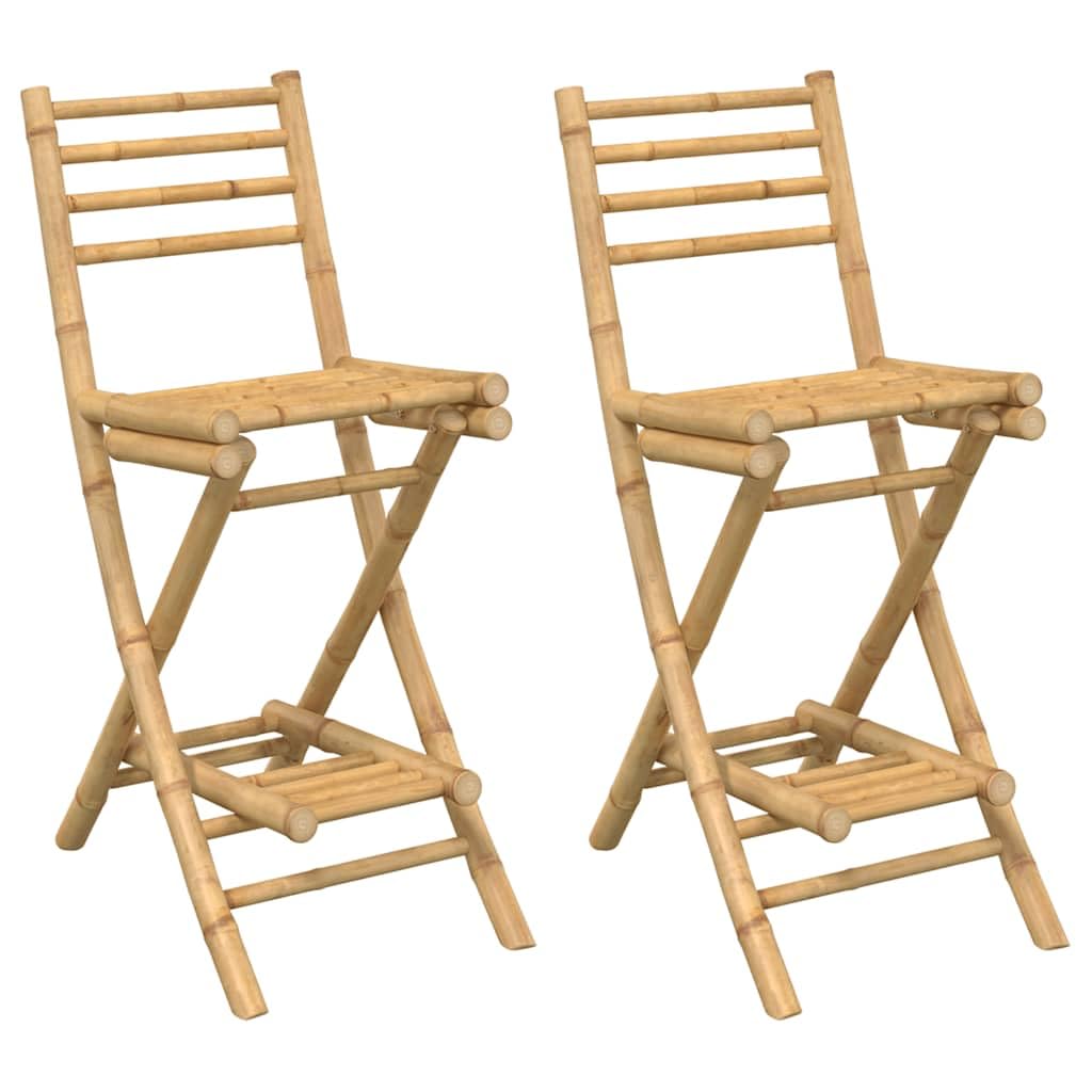 vidaXL Tabourets de Bar d'extérieur avec Repose-Pieds 2 pcs Pliables en
