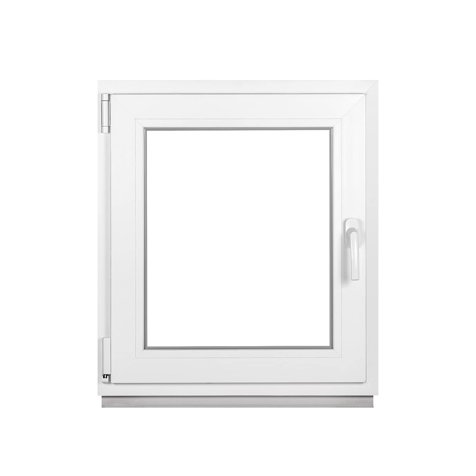 Premium Kellerfenster Von Fenstiger - Kunststofffenster Weiß BxH 500 x 600 mm - Garagenfenster/Gartenhaus Fenster BxH 50 x 60 cm 2-fach Verglast - Din Links-Funktion Dreh Kipp Fenster-Alle Größen