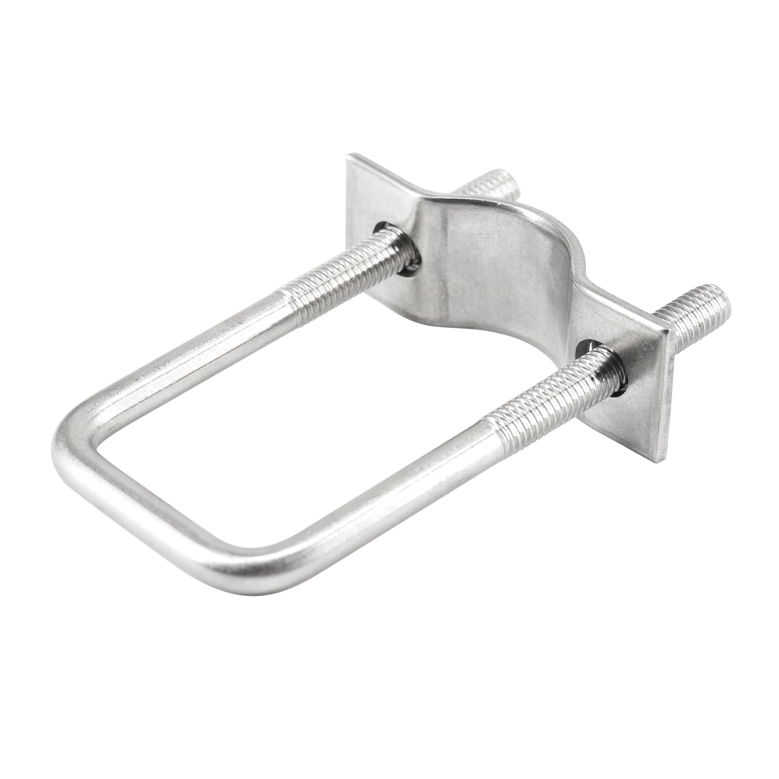 (4 Pieces) 8x40x120mm 304 Stainless Steel Square U Bolts Pipe Clamps with Plates and Nuts Tuble Buckle Clamp - Image 2