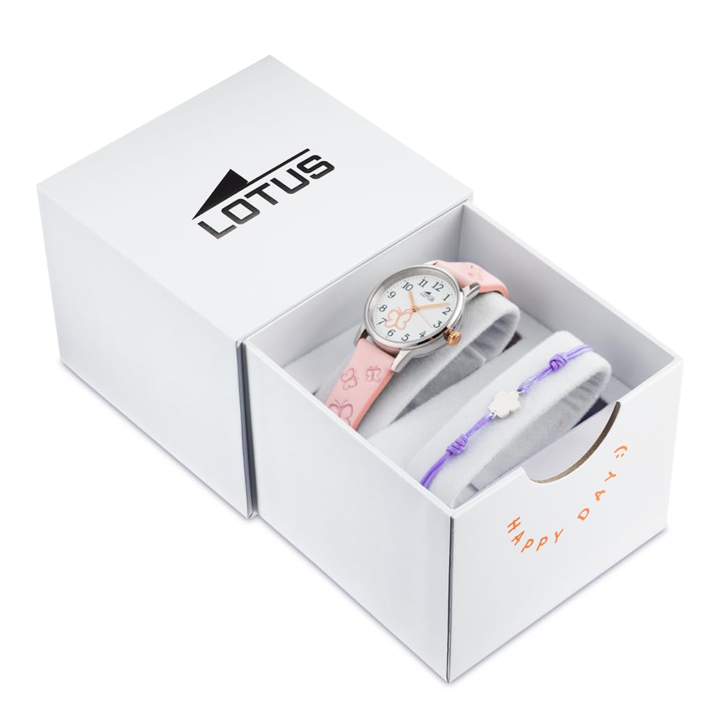 LOTUS Reloj Niña Analógico de Cuero Rosa