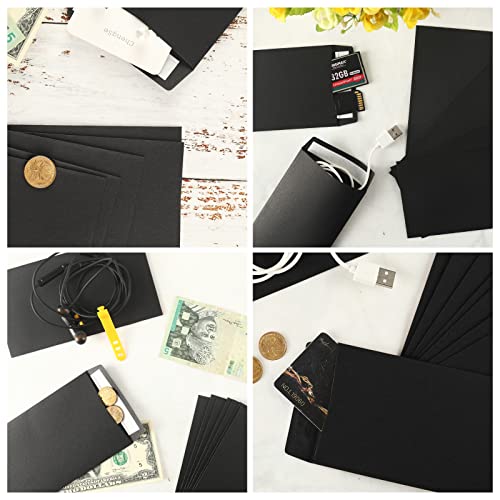 Granhoolm 50 Pack Large Cash Envelopes 3.5 X 6.5 Inch,Money Envelopes For Cash,Coin Envelopes For Savings Plan,Coin,Seed,Credit Card,Check And Small Items(Black) #TOP5