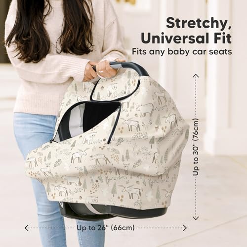 Image of KeaBabies Winter Car Seat Cover Baby, Newborn - Universal Fit Infant Carseat Covers Baby Girl, Boy, Breathable, Lightweight Blanket, Easy to Use Stroller Canopy, Rain, Wind, Sun Shade (Wildwood)