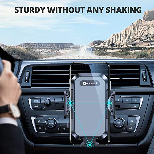 Ultra Stable Car Phone Mount, VICSEED NEWEST CD Slot & Air Vent Universal Cell Phone Holder for Car, Fit for iPhone 12 11 Pro Max SE Xs Xr X 9 8 7 Plus, Galaxy Note 10 S20 S20+ S10+ S10 Google LG Etc. - Thumbnail 6