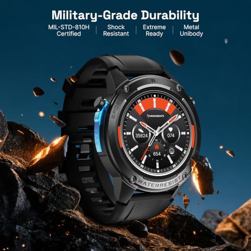 CrossBeats Armour Summit Premium Rugged Smart Watch Black - Image 8