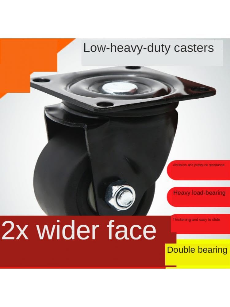 4 Pz/Lotto 1.5 Pollici Ruota Direzionale Basso Baricentro Caster Silenzioso Resistente all'Usura Ruota di Macchina Industriale