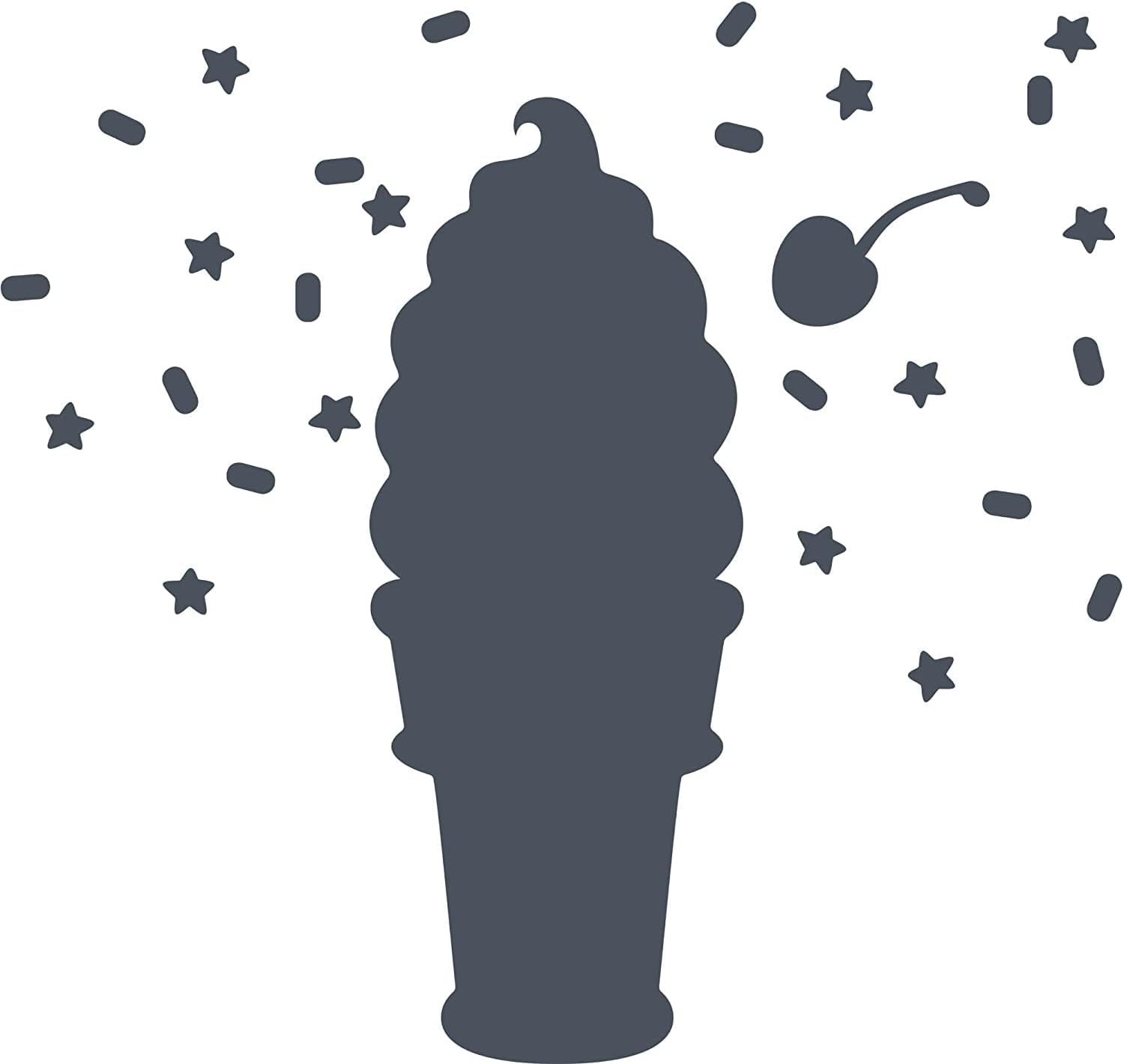 Wallcandy Arts Wallcandy Chalkboard Ice Cream Cone, Vinyl, Black, Small
