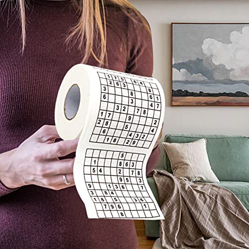 Baodan Sudoku Toilet Paper, Funny Toilet Paper, Challenging Sudoku Puzzles On Every Sheet, Practical Joke Gag Gifts Bathroom Tissue Paper #TOP1