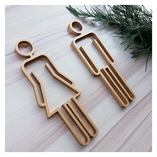 Conjunto de figuras de decoración de letreros de baño para hombres y mujeres de acrílico - Letrero de baño moderno para hombres y mujeres - Letreros para puertas de baño - Letreros de WC para inodoro