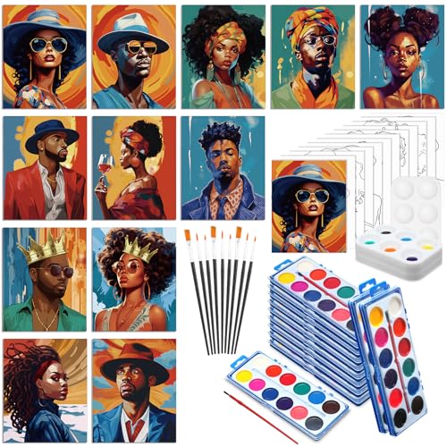 Ctosree 12 Sets Pre Drawn Canvas Kit for Painting