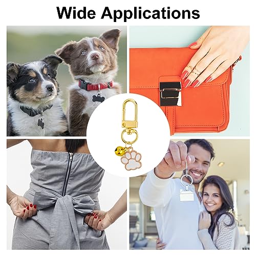 Delorigin HJEW-PH01688-US28 12Pcs Pets Collar Pendants For Dog Cat, Dog Paw Bone Enamel Pet Small Bells With Swivel Clasps Colorful Clip-On Charms thumb #5