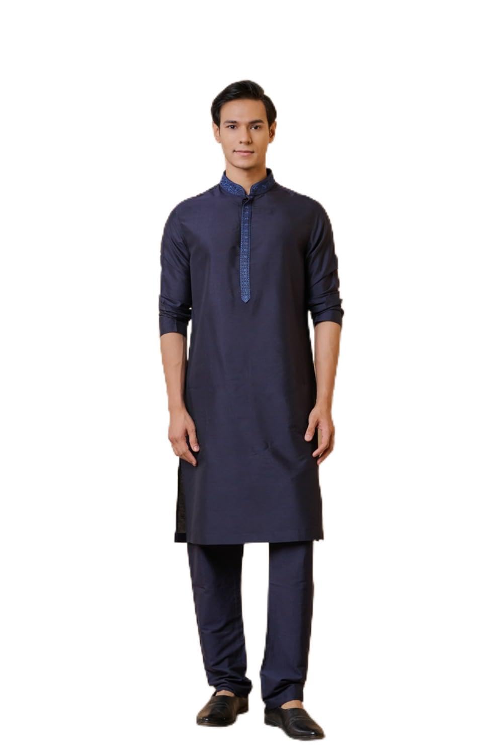 tasva Navy Classic Kurta Set For Men-picture-16