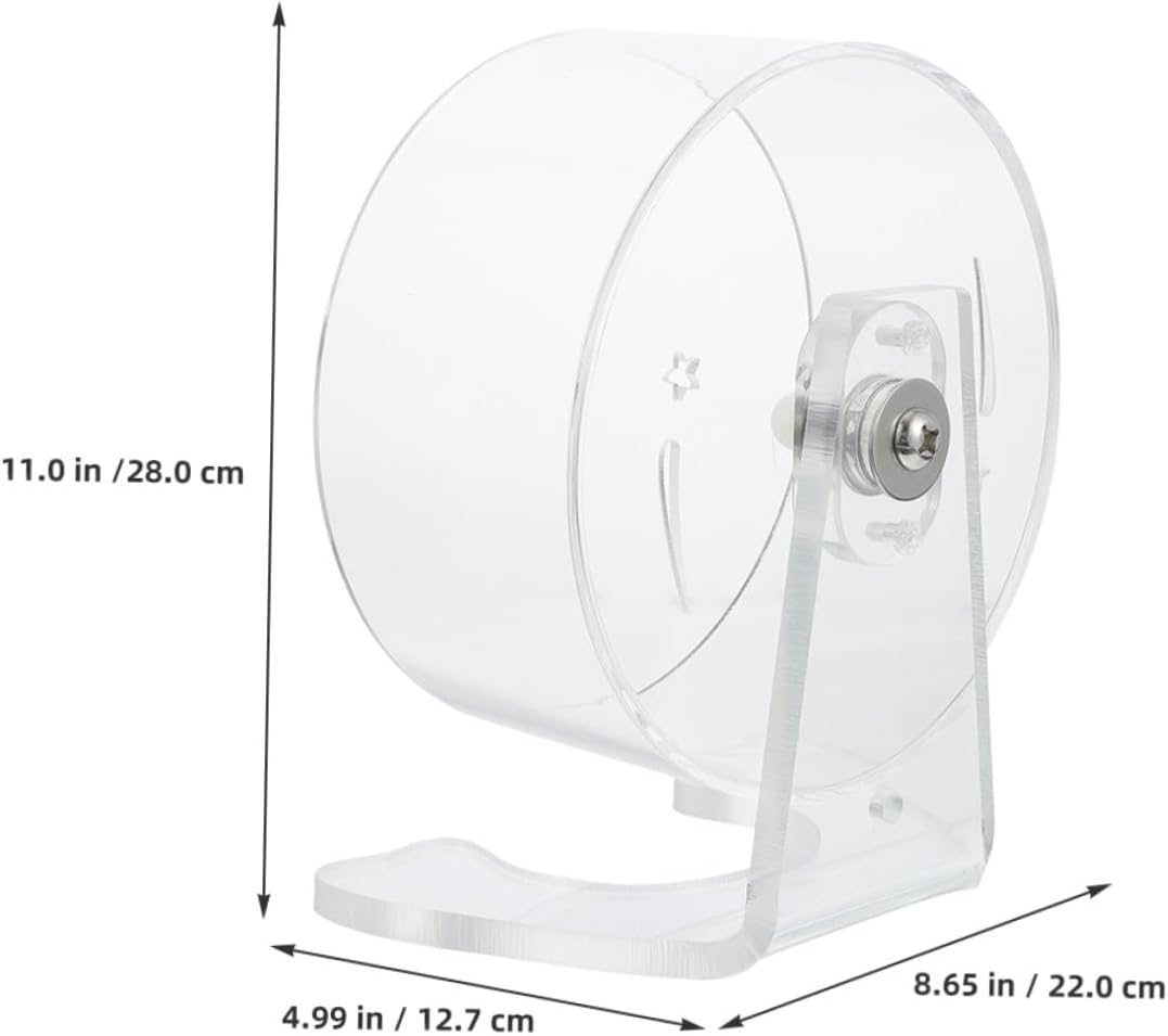 Mipcase Quiet Hamster Exercise Wheel with Stand Transparent Running Wheel for Small Pets Gerbils Mice Noise-Free Spinner for Healthy Cage Exercise