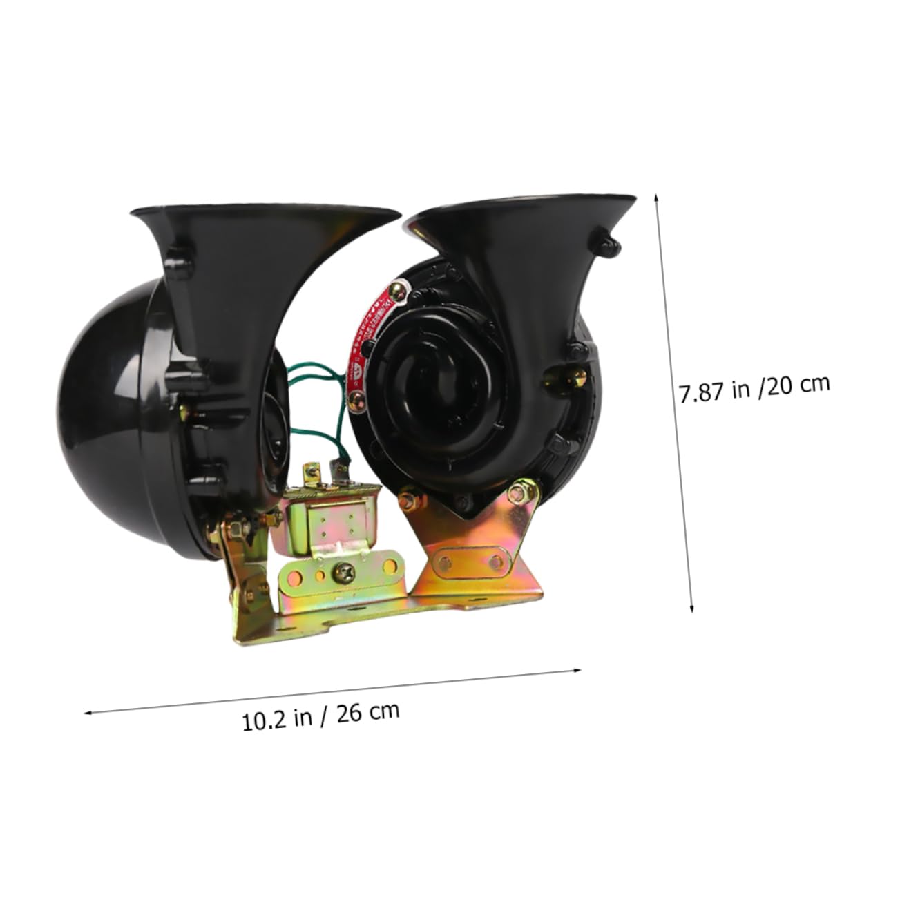 Klaxon de Remplacement pour Voiture à Double Tonalité Corne D'escargot Noir | Fer, Installation Facile, Accessoires Automobiles pour Véhicule, Pièce de Rechange Simple Couleur Aléatoire