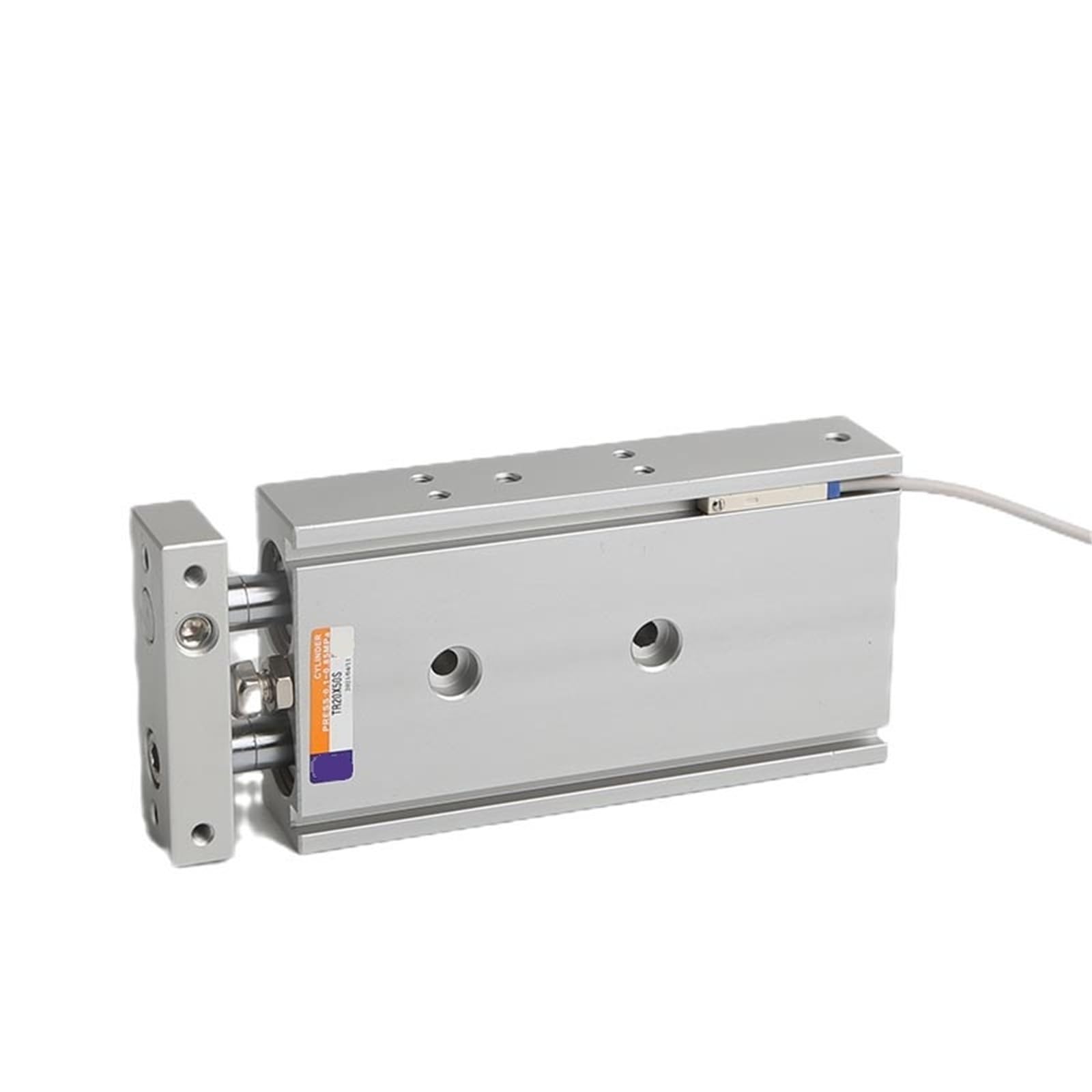 Vérin pneumatique double tige TR20-50 rigide en aluminium usiné