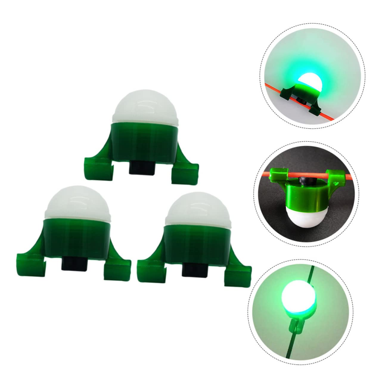 ibasenice Luce di Allarme dell'asta di Mare Lampada da Pesca Portatile Illuminazione per la Pesca Comoda Luce per Canna da Pesca Torcia da Pesca Professionale plastica Verde