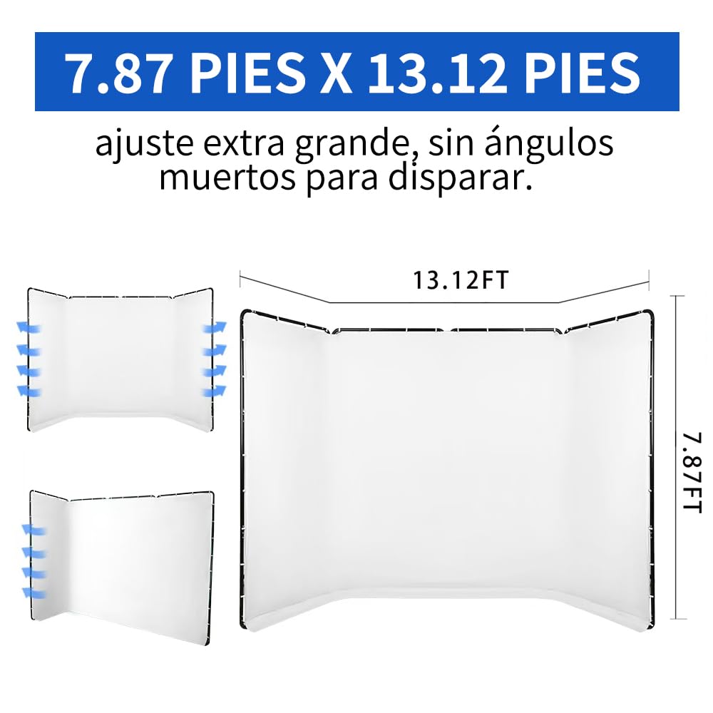 Fondo de pantalla de 7,87 x 13,12 pies con soporte, gran lienzo de fotografía portátil plegable plegable para rodaje de vídeo en estudio, fotografía de retrato de primer plano de producto