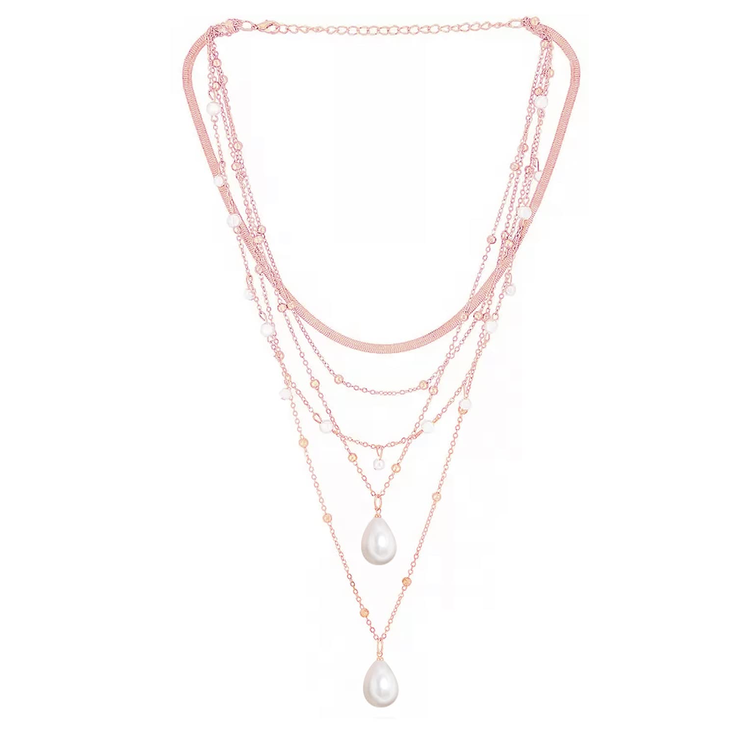 Peora Rose Gold Plated Pendant Necklace Layered Chain Fashion Wear Stylish Jewellery Gift for Girls & Women (PX9N49)|Rakhi Rakshabandhan Gift for Sister Bhabhi, Gifts for Women (B0BX3XF2SD) Amazon Price History, Amazon Price Tracker