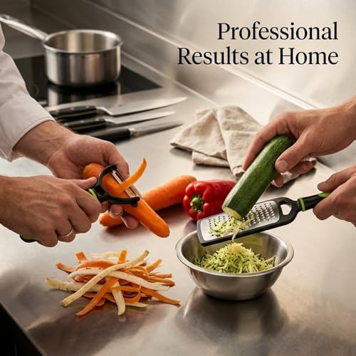 Image of SIGNAMIO 2 Pcs Set of Peeler and Stainless Steel Kadukas Cheese & Vegetable Grater, Slicer, Ginger Garlic Crusher, Carrot Shredder & Peeler for Kitchen