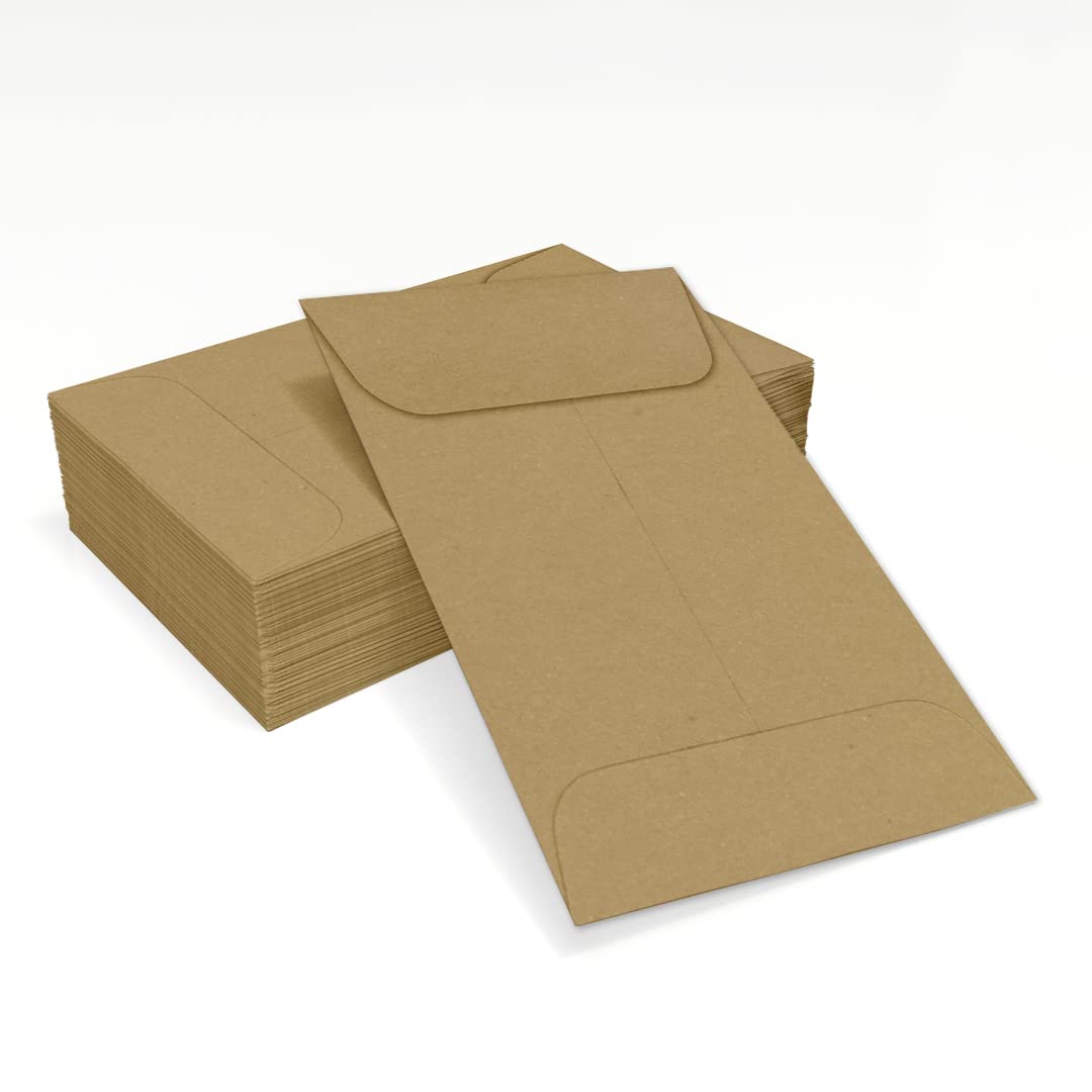 1 pièce de monnaie enveloppes 2 1/4 x 3 1/2 en 57.15 x 88.9 mm Grocery Bag Brown