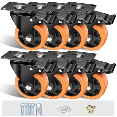 Image of 4 inch Swivel Plate Casters, 1200Lbs Capacity with Brake
