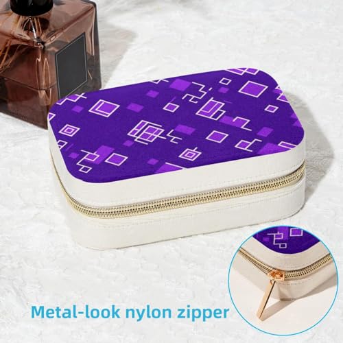 Boîte à bijoux violette à double couche pour organiser les bagues
