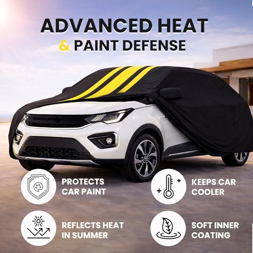 Image of Autofy Car Cover Waterproof CARIZMA for Maruti S-Presso [Year 2019 Onwards] - S-Presso Car Cover Dust & UV Protection S-Presso Car Body Cover with Mirror Pocket Soft Cotton Lining