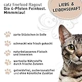catz finefood Ragout N° 607 Känguru & Ente Katzenfutter nass - Feinkost Nassfutter für Katzen in Sauce ohne Getreide und Zucker mit hohem Fleischanteil, 6 x 190 g Dose