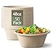 Homestockplus 48 Oz Disposable Bowls - Heavy Duty and Compostable Bowl - Made from Sugarcane and Bamboo Fibers, Microwave Safe - Large Paper Bowl for Soup, Salad, Ramen, Popcorn, etc. [50 Pack] 1